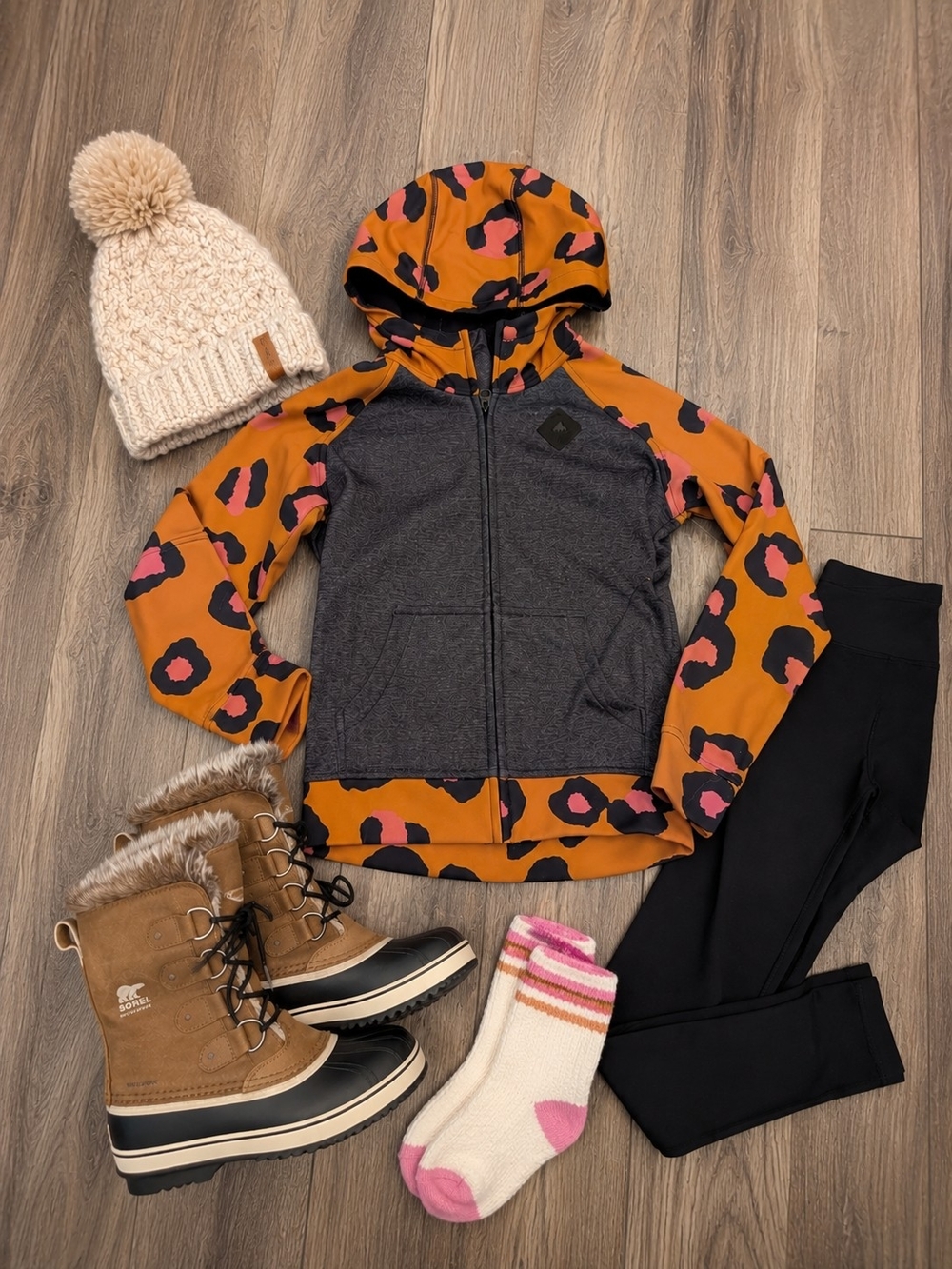 Burton Orange Leopard Print Dryride Light Jacket